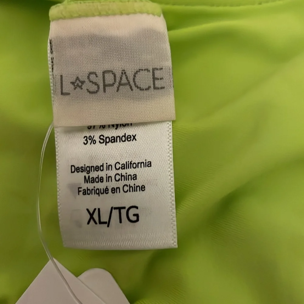 l*space Acid Green Ribbed Jay Bitsy Bikini Bottom‎ NWT